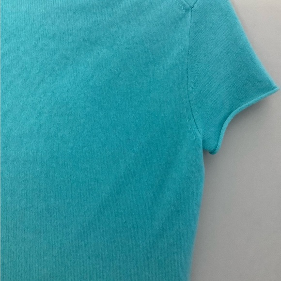 J CREW Turquoise Cashmere Relaxed T-Shirt Size S - Picture 7 of 8